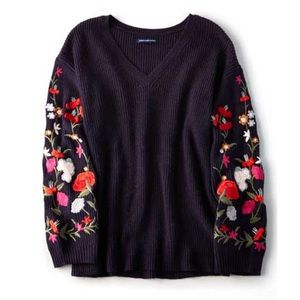 American Eagle Soft & Pretty Embroidered Sweater